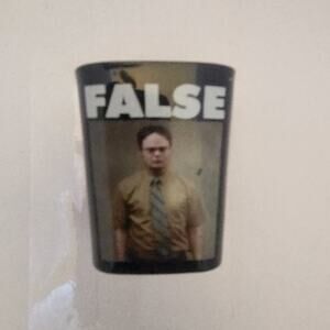 Dwight Schulz "The Office", shot glass